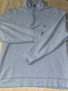 Izod Men's LightBlue Quarter-Zip Sweater w/ Blue Logo size Large